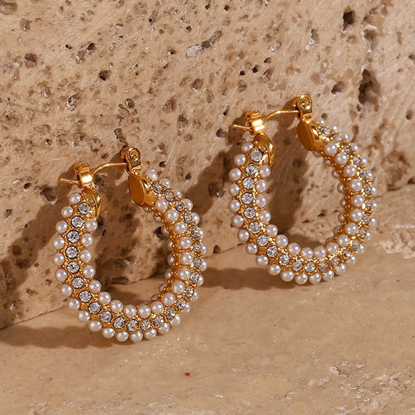 Fashion Circle Geometric Stainless Steel 18K Gold Plated Earrings