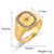 Women Fashion Circle Geometric Stainless Steel 18K Gold Plated Rings