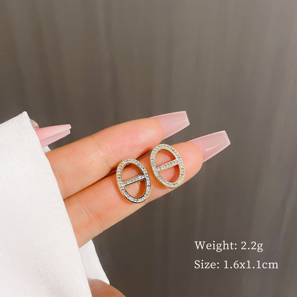 Korean Cosmos Geometric Titanium Steel Electroplating Earrings