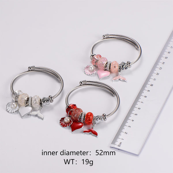 Women Heart Stainless Steel Bangles