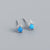 925 Sterling Silver Natural Round Geometric Silver Diamond Inlay Stud Earrings