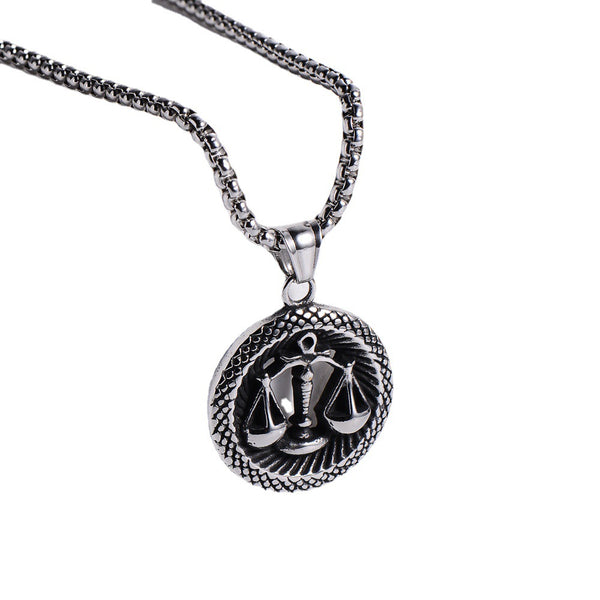 Men Animal Metal Retro Vintage Chain Zodiac Sign Stainless Steel Pendants