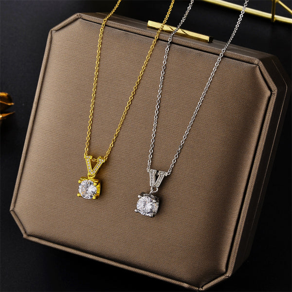 Geometric Titanium Steel 18K Gold Plated Necklaces