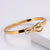 Fashion Women Diamond Heart Titanium Steel Electroplating Bangles