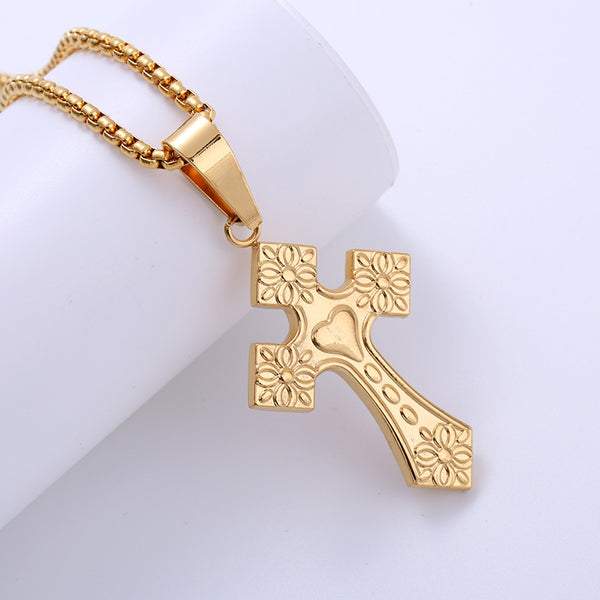 Retro Unisex Vintage Cross Cross Titanium Steel Electroplating Pendants