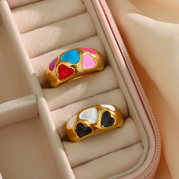 Women Geometric Stainless Steel 18K Gold Plated Rings