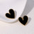 Cute Heart Stainless Steel Electroplating Stud Earrings