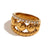 Fashion Niche Round Circle Geometric Stainless Steel 18K Gold Plated Rings