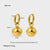 INS style 316L stainless steel round ball earrings, earrings plated with 16K real gold, fashionable and minimalist earrings