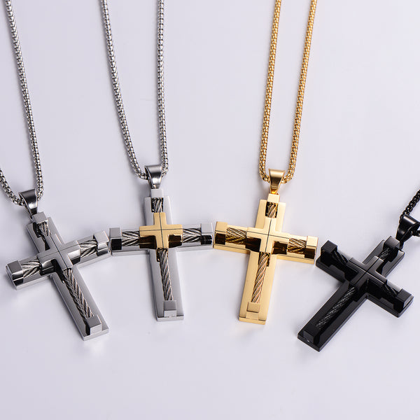 Expressive Cross Stainless Steel Electroplating Pendants