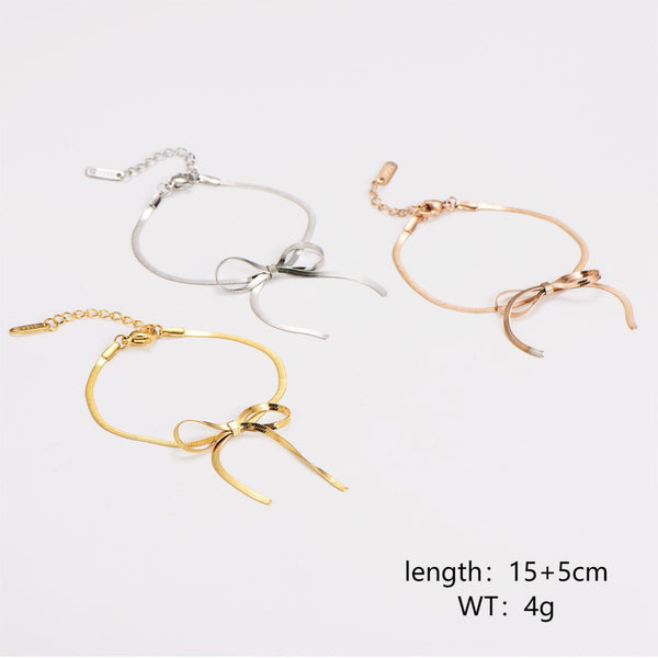 Fashion Women Bowknot Bowknot Stainless Steel Electroplating Bracelets