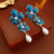 Luxurious Flower Geometric Flower Copper Electroplating Earrings