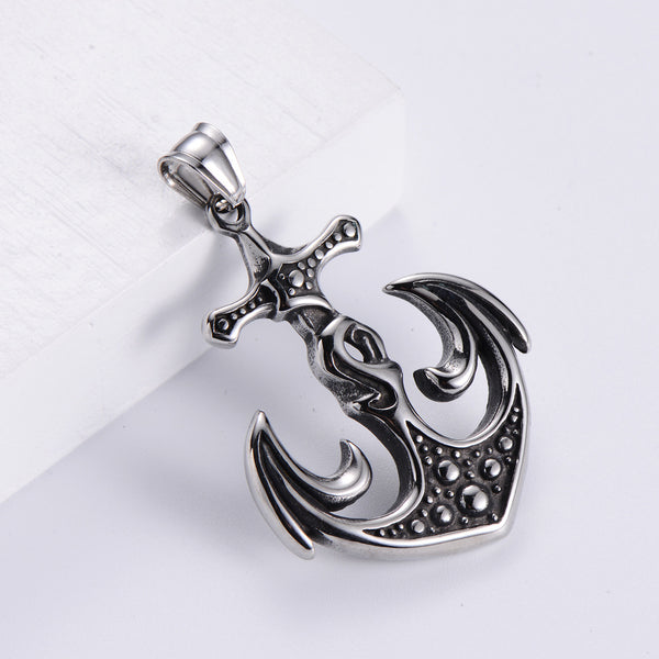 Men Metal Retro Vintage Stainless Steel Polishing Pendants