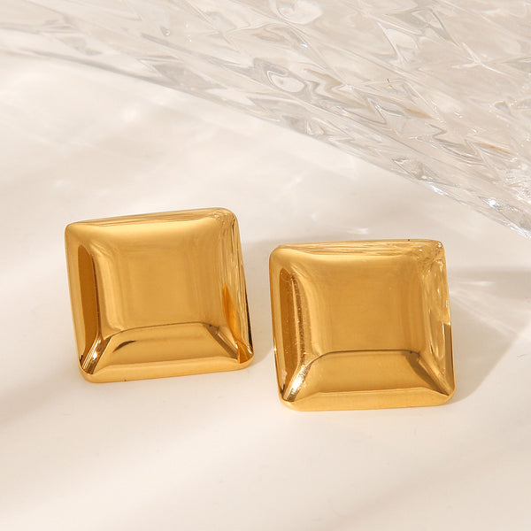 IG Style Square Geometric Stainless Steel Electroplating Earrings