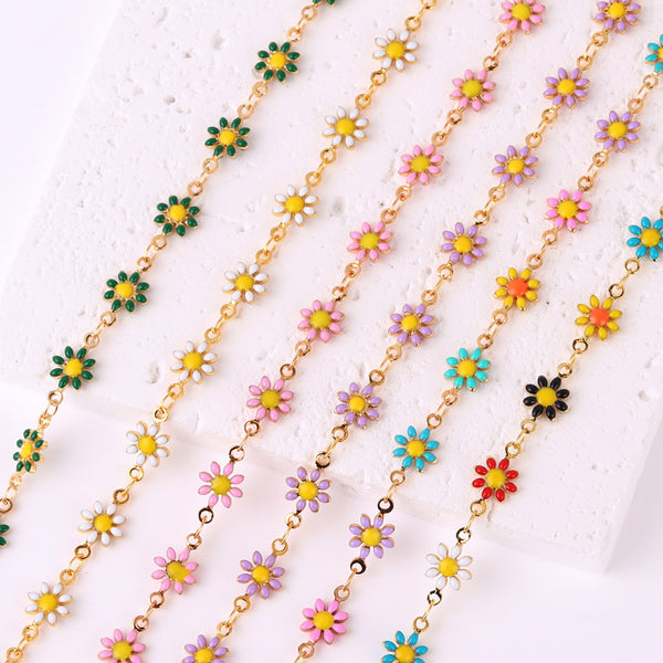 Women Little Daisy Flower Copper Electroplating Necklaces