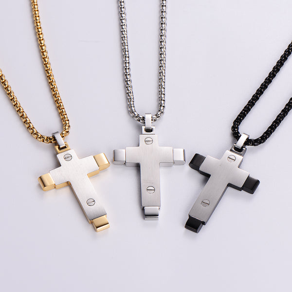 Moderate Luxury Cross Stainless Steel Electroplating Pendants