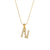 Fashion Round Stripe Number Text Letter Stainless Steel 18K Gold Plated Necklaces