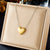 Fashion Heart Chain Titanium Steel Electroplating Necklaces