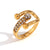 Fashion Niche Circle Geometric Stainless Steel 18K Gold Plated Rings