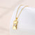 Korean Women Geometric Metal Titanium Steel Diamond Inlay Necklaces