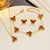 Korean Wing Geometric Titanium Steel 18K Gold Plated Stud Earrings