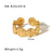 Women IG Style Asymmetrical Fan-Shape Heart Heart Geometric Leaf Stainless Steel Electroplating Rings