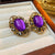 Women Medieval Ellipse Flower Artificial Pearl Pearl Inlay Clip On Earrings