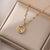 Minimalist East Asia Symbol Letter Text Number Titanium Steel 18K Gold Plated Necklaces