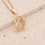 Retro Vintage Heart Copper Zircon Inlay Pendants