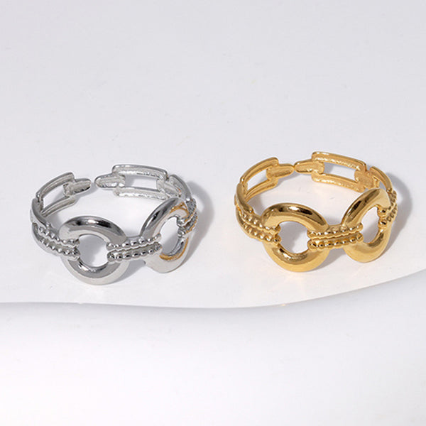 Fashion Round Geometric Stainless Steel Electroplating Rings