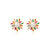 Luxurious Heart Amur adonis Geometric Copper Zircon Inlay Earrings