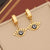 Expressive Eye Stainless Steel Oil Dripping Earrings