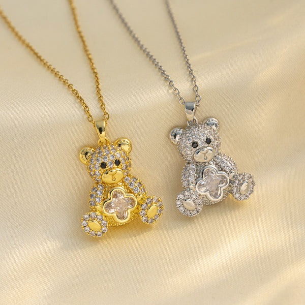 Cartoon Titanium Steel 18K Gold Plated Necklaces