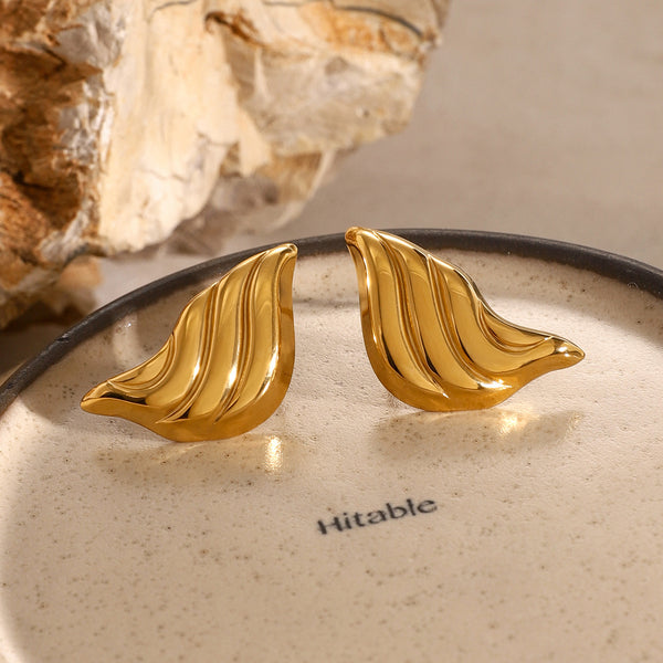 Stripe Geometric Stainless Steel Electroplating Earrings