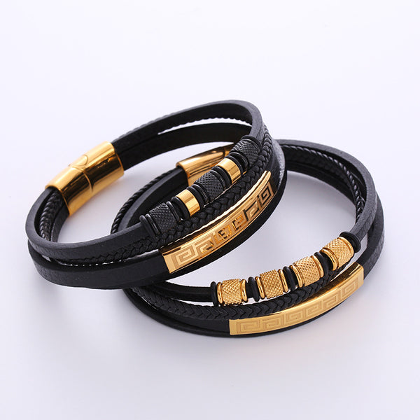 Cute & Edgy Men Irregular Rhombus Titanium Steel Electroplating Bracelets