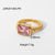 Women IG Style Circle Geometric Stainless Steel 18K Gold Plated Rings