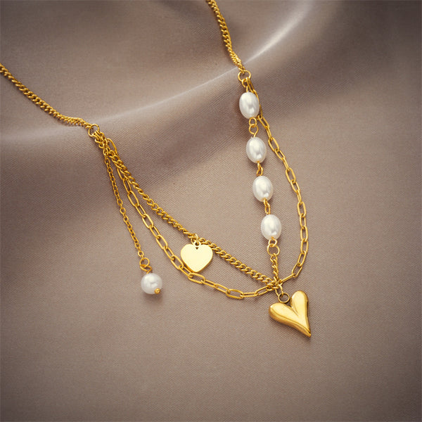 Women Heart Heart Stainless Steel Electroplating Necklaces