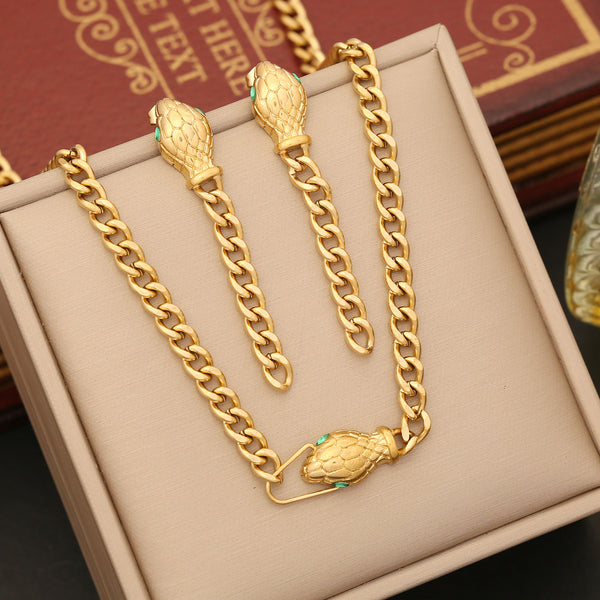 Fashion Snake Stainless Steel Electroplating Necklaces