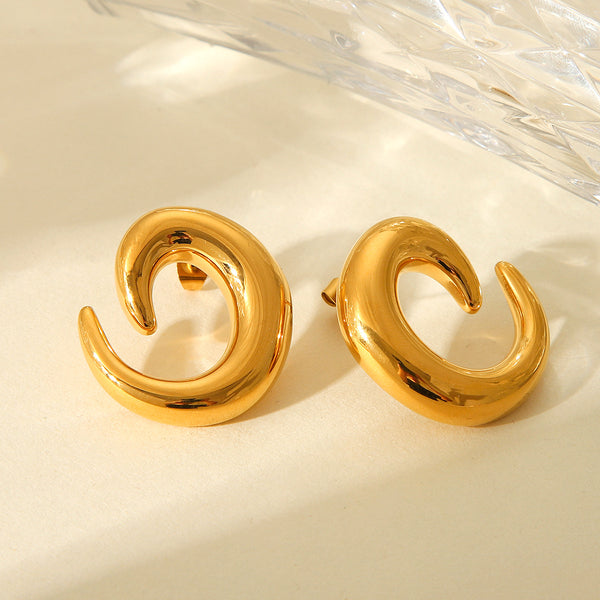 IG Style Circle Geometric Stainless Steel Electroplating Earrings