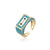 IG Style Women Geometric Copper Inlay Rings