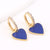 Vintage Retro Women Metal Heart Heart Copper Oil Dripping Earrings