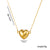 Moderate Luxury Heart Titanium Steel 18K Gold Plated Necklaces