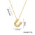 Letter Text Number Titanium Steel 18K Gold Plated Necklaces