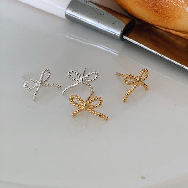 925 Sterling Silver Korean Chamfered Cube Text Letter Number Silver Electroplating Stud Earrings