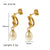 IG Style Pearl Geometric Titanium Steel Electroplating Earrings