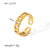 Women IG Style Circle Round Geometric Stainless Steel Electroplating Rings