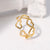 Women Minimalist Stripe Ellipse Leaf Stainless Steel Rings