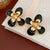 Luxurious Flower Flower Alloy Oil Dripping Earrings