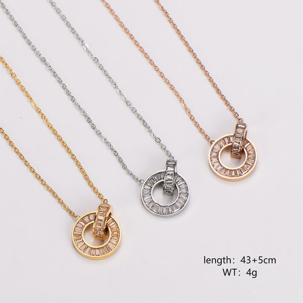 Minimalist Circle Stainless Steel Electroplating Necklaces