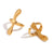 Women Fashion Circle Geometric Stainless Steel 18K Gold Plated Clip On Earrings